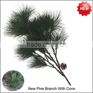 Fire Retardant Artificial Pine Tree Plastic Pine Branch With Cone thumbnail-1