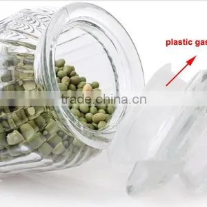Home Storage Goods Sealed Glass Cookie Canister With Dome Glass Lid thumbnail-4