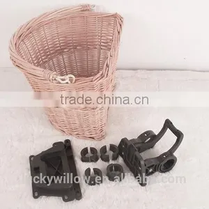 Half Round Willow Bicycle Basket With Quick Release Bracket thumbnail-1
