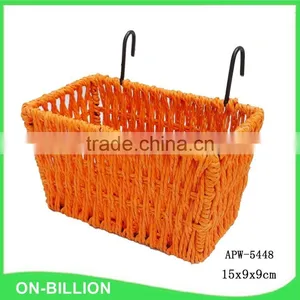 Fancy Colored Paper Rope Weaving Hanging Storage Baskets thumbnail-3