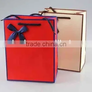 Two-colored Foldable Gift Bag / Shopping Bag With Bowknot thumbnail-3