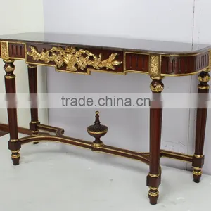 Art Deco Brown And Gold Console Table thumbnail-2