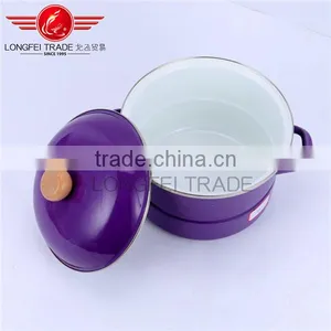 High Quality Violet Enamel Casserole / Saucepot Enamel Stockpot thumbnail-4
