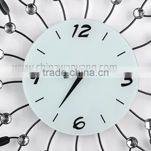 Metal Wall Digital Clock With Crystal and Leaf thumbnail-5