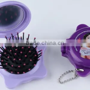 Plastic Pentagram-shaped Folding Mirror and Comb Pocket Mirror thumbnail-1