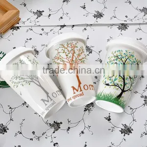 New Design Hot Selling Ceramic Mug With Silicone Lids and Sleeves With Customized Printing thumbnail-1