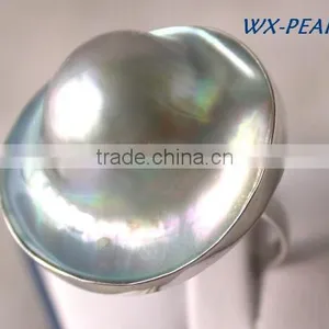Pearl Lotus Leaf Pearl Ring Tahitian Pearl Ring thumbnail-2