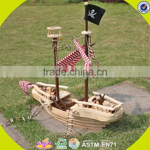 Оптовая продажа DIY 3D деревянного детского пиратского корабля в виде игрушки, ручной работы, деревянная пиратская корабель для детей, классная деревянная игрушка для детей - пиратский корабль W03B001 thumbnail-5