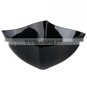 FOOD GRADE Plastic Wavy 8 oz Black Square Bowl for Sale,OEM Plastic Wavy Black Square Lunch Bowl 8 oz for Sale thumbnail-2