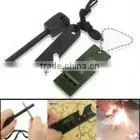 Outdoor Survival Magnesium Flint Stone Fire Starter Lighter Kit + Whistle thumbnail-1