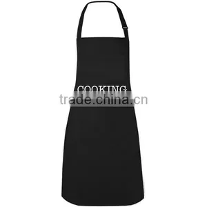 Printed Black Bib Apron With Adjustable Neck thumbnail-1