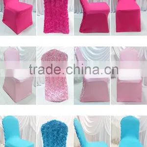 3D Baby Pink Rosette Flower Back Spandex Lycra Chair Cover thumbnail-1
