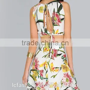Sexy Summer Beach Print Crop Top and Skirt Wholesale Ladies Summer Beach Clothing thumbnail-3