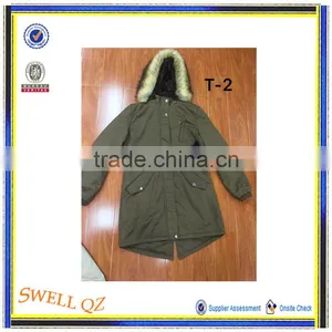 Women Winter Warm Long Coat Cotton Jacket With Fur Hood Stocklots thumbnail-5