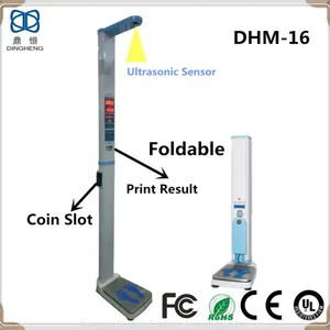 DHM-16 Ультразвуковая цифровая складная весы для измерения роста и веса с функцией выдачи монет и печати thumbnail-1