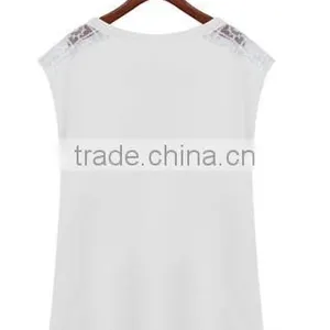 Angel Print Lace Sleeveless Woman Clothing thumbnail-2