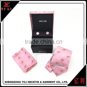 Fashion Design Pink Color Tie Gift Set for Men thumbnail-1