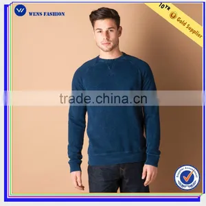 New Design V Stitched Raglan Design 100%cotton Mens Crew Neck Sweat thumbnail-1