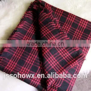 2014 Winter Hot Sale Classic Black & Red Plaid Scarf Shawl thumbnail-4