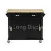 Solid Rubber Wood Black Spoon / Bowl Storage Cart For Kitchen thumbnail-1