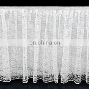 Fashion High Grade Quality White Lace Table Skirt Design For Wedding thumbnail-2