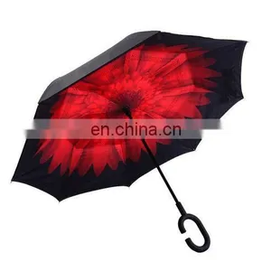 Windproof Opposite Open And Close Rverse Inside Out Car Inverted Umbrella thumbnail-3