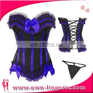 Devil Bride Corset Dress Ladie's Lace up Back Set Overbust Corset thumbnail-1