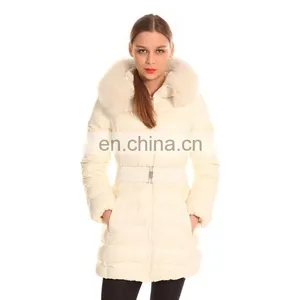 White Quality-Assured Long Down Jacket Women Winter thumbnail-1