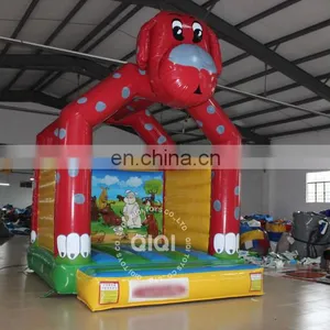 QIQI Inflatable Red Puppy Used Moonwalks for Sale thumbnail-1