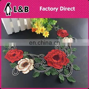 B-022 Colorful Collars Design Simple Embroidery Lace Neck Embroidery Applique thumbnail-2