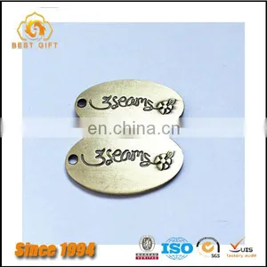 Wholesale Custom Cheap Hardware Handbag Accessories Decoration Embossed Metal Logo Plate thumbnail-1
