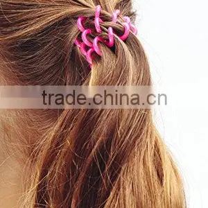 Mix Color Phone Cord Twisted Plastic Gummy Hair Bobbles Elastics Ponytail Hold thumbnail-2