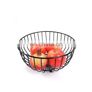 Kitchen Home Storage Egg Organizer Round Bread Fruit Bowl Stand Rack Mesh Metal Wire Basket thumbnail-1