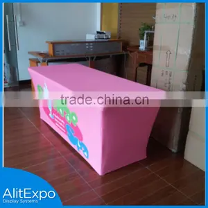 Best Alibabab Manufacturing Smart Design Custom Full Color Printing 6ft 8ft Trade Show Fabric Table Cloth thumbnail-6