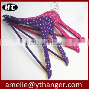 Colorful Wooden Flat Hanger With Notch and Trouser Bar for Suits thumbnail-1