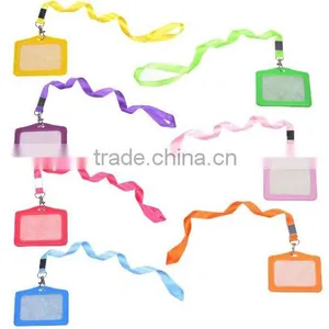 Fashion Horizontal Style Faux Leather Business ID Credit Card Badge Holder thumbnail-1