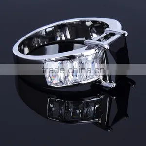 Hot Classic Rectangle One Stone Wedding Ring Black Color Cc Fine Jewelry Ring thumbnail-3