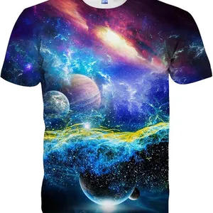 Unisex 3D Print Shirts Colorful Space Graphic Tees for Men Women Teens thumbnail-1