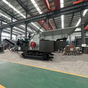 Small Tracked Mobile Stone Crusher, River Pebble Construction Waste Crushing Station, Mobile Stone Crushing Truck thumbnail-2