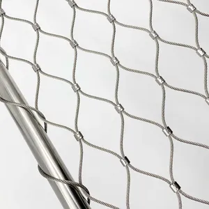 SS 304 316 316L Stainless Steel Rope Mesh Netting Stainless Wire Rope Network Animal Enclosures Zoo Architecture thumbnail-5