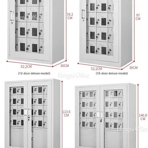 Commercial Grade Cell Phone Charging Locker With USB Ports - 12 Compartment Secure Storage Cabinet for Office School thumbnail-5