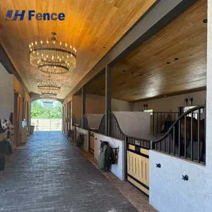 3.5 m 3.6 m Horse Stable Galvanized Steel Frame Sliding Door Horse Stall European Style Shelter Customized Horse Stable thumbnail-4