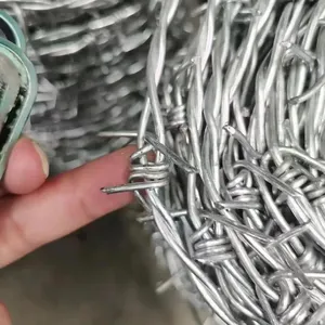 Hot Dipped Galvanized Outdoor Barbed Wire Fence Weather Resistant Farm Boundary Protection thumbnail-3