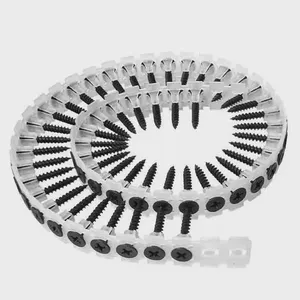 China Manufacturer Auto-feed Screws, Coarse Thread, Yellow Zinc, Plastic Strip, 25/35/40mm, Standard Compliant for Drywall Installation thumbnail-3