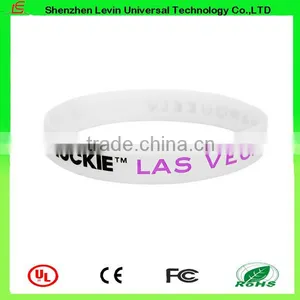 Cheap Good Quality Double Printing Colorful Debossed Logo Silicone Bracelet Engraving thumbnail-1