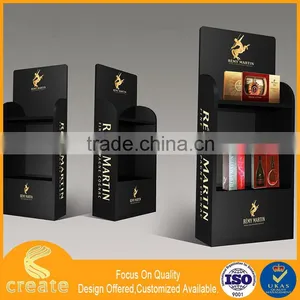 Luxury Wooden Black Exhibition Wine Display Rack Showcase With Led Light& Matt Finish For Wine Shop Interior Decoration thumbnail-1