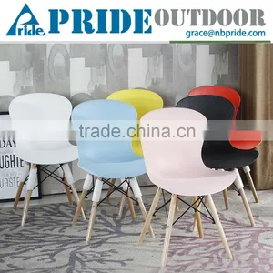 Grain Thicken Dinning Plastic Wood Garden Comfortable Cafe Modern Leisure Chair thumbnail-1