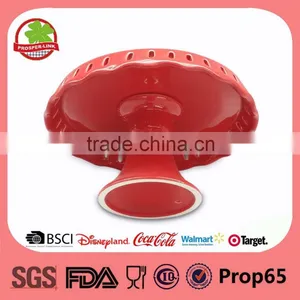 Wholesale Stoneware Red Ceramic Cake Stand thumbnail-2