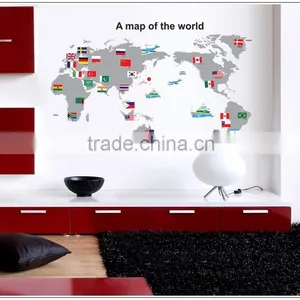 ALFOREVER Hot Sale Wallmap Wall Sticker for Home Decoration,pvc Wallmap Sticker thumbnail-2