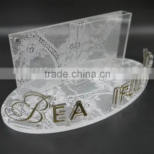 Custom Silk Screen Printing Plexiglass/acrylic/PMMA Retial Counter Cosmetic Leaflet Pocket Display Stand,table Brochure Holder thumbnail-3